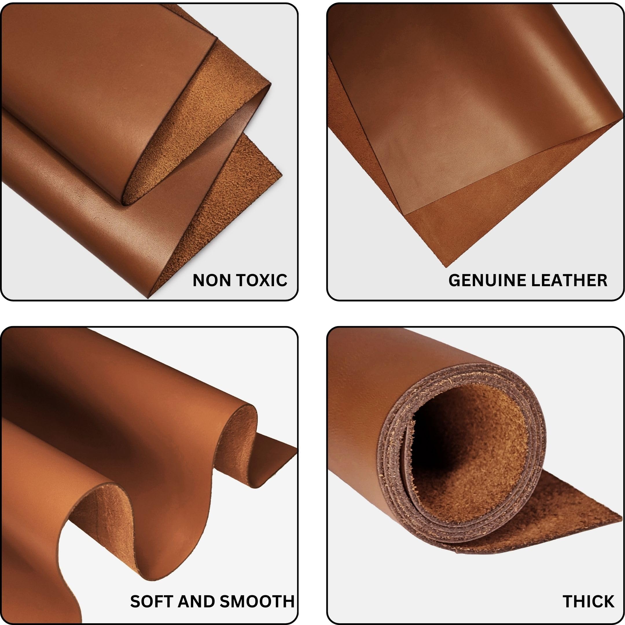 Amazon.com: Genuine Leather Hide | 1.3-1.5 mm Thick | Full Grain